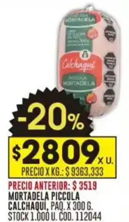 Coto Mortadela piccola calchaquí oferta