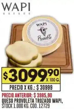 Coto Wapi quesos provoleta trozado oferta