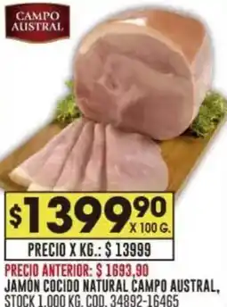 Coto Jamón cocido natural campo austral oferta