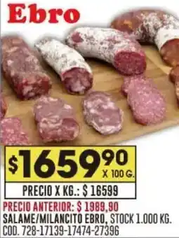 Coto Ebro salame/milancito oferta
