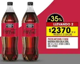 Coto Coca cola gaseosa zero, bot oferta