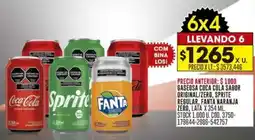 Coto Coca cola sabor original/zero, sprite regular, fanta naranja zero gaseosa oferta