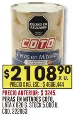 Coto Coto peras en mitades oferta
