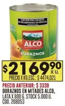 Coto Alco duraznos en mitades oferta