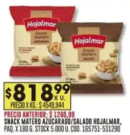 Coto Hojalmar snack matero azucarado/salado oferta