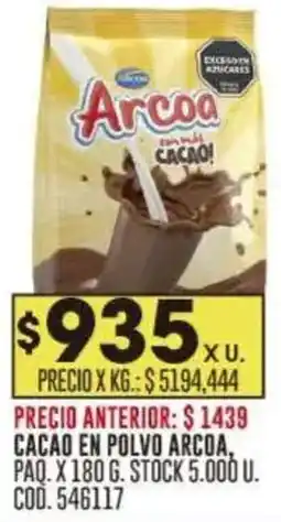 Coto Arcoa cacao en polvo oferta