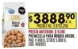 Coto Arcor premezcla para noquis oferta