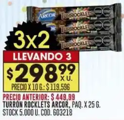 Coto Arcor turrocklers turrón rocklets oferta