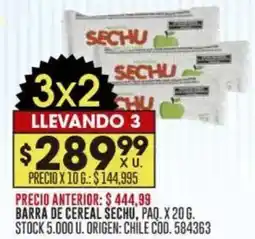 Coto Sechu barra de cereal oferta