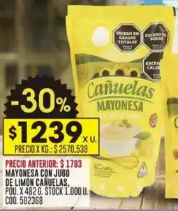 Coto Cañuelas mayonesa con jugo de limón oferta