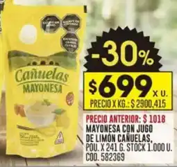 Coto Cañuelas mayonesa con jugo de limon oferta