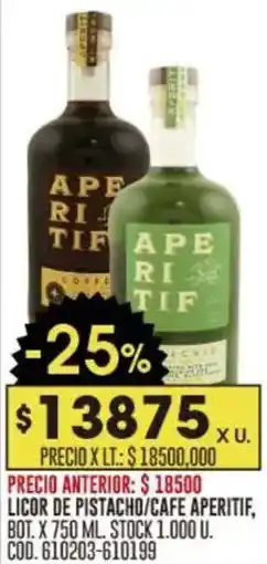 Coto Aperitif licor de pistacho/cafe oferta