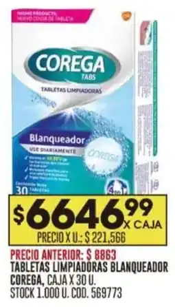 Coto Corega tabletas limpiadoras blanqueador oferta