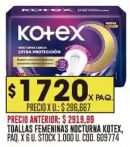 Coto Kotex toallas femeninas nocturna oferta