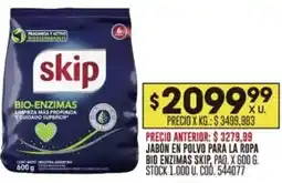 Coto Skip jabón en polvo para la ropa bio enzimas oferta