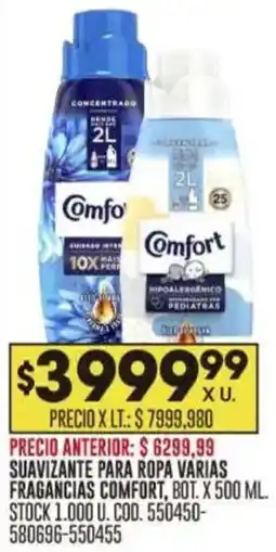 Coto Comfort suavizante para ropa várias fragancias oferta