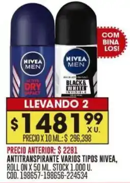 Coto Nivea antitranspirante varios tipos roll on oferta