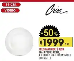 Coto Crisa vidrio plato postre frost oferta