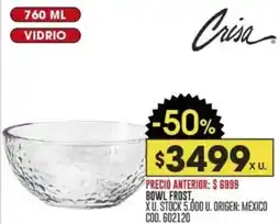 Coto Crisa vidrio bowl frost oferta