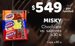 Nini Mayorista Misky chocolate vs. sabores oferta