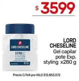Nini Mayorista Lord cheseline gel capilar pote exp. styling oferta