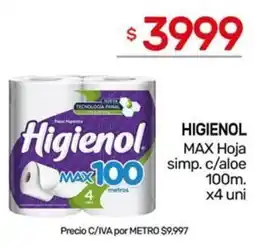 Nini Mayorista Higienol max hoja simp. c/aloe oferta