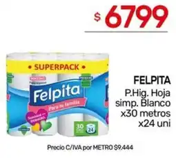 Nini Mayorista Felpita p.hig. hoja simp. blanco oferta