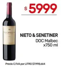 Nini Mayorista Nieto & senetiner doc malbec oferta