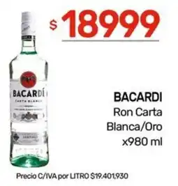 Nini Mayorista Bacardi ron carta blanca/oro oferta