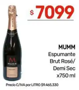Nini Mayorista Mumm espumante brut rosé/ demi sec oferta