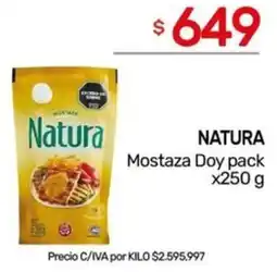 Nini Mayorista Natura mostaza doy pack oferta