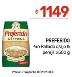 Nini Mayorista Preferido pan rallado c/ajo & perejil oferta