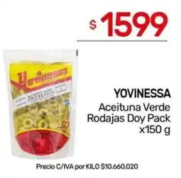 Nini Mayorista Yovinessa aceituna verde rodajas doy pack oferta