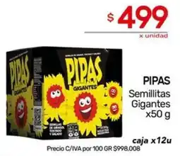 Nini Mayorista Pipas semillitas gigantes oferta