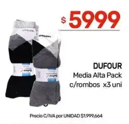 Nini Mayorista Dufour media alta pack c/rombos oferta