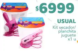 Nini Mayorista Usual kit secador/ planchita juguete oferta