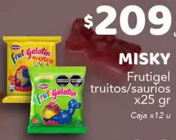 Nini Mayorista Misky frutigel frut gelatin truitos/saurios oferta