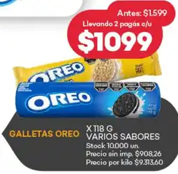 Supermercados Tadicor Galletas oreo varios sabores oferta