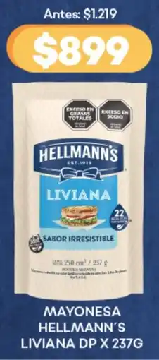 Supermercados Tadicor Mayonesa hellmann's liviana dp oferta