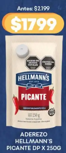 Supermercados Tadicor Hellmann's aderezo picante dp oferta