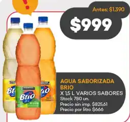 Supermercados Tadicor Agua saborizada brio varios sabores oferta