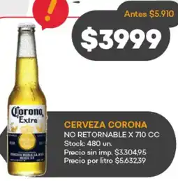 Supermercados Tadicor Corona extra cerveza no retornable oferta