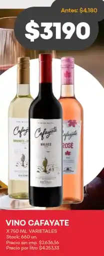 Supermercados Tadicor Cafayate vino varietales oferta