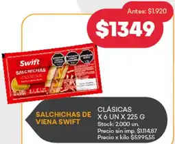 Supermercados Tadicor Swift salchichas de viena clásicas oferta