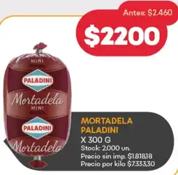 Supermercados Tadicor Paladini mortadela oferta