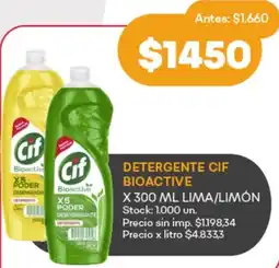 Supermercados Tadicor Cif detergente bioactive lima/limón oferta