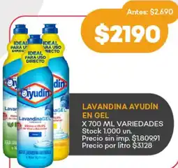 Supermercados Tadicor Ayudín lavandina en gel oferta