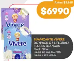 Supermercados Tadicor Vivere suavizante floral/ flores blancas doypack oferta