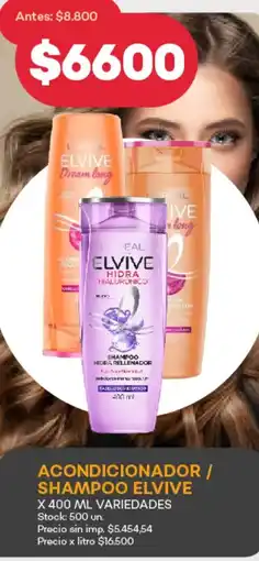 Supermercados Tadicor Elvive acondicionador / shampoo variedades oferta