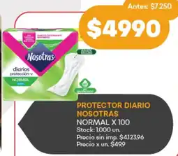 Supermercados Tadicor Protector diario nosotras normal oferta
